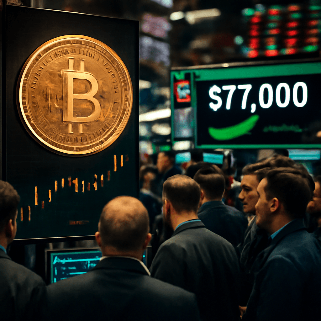 Live Markets Update: Bitcoin Holds Near $77,000 as Fed Transition to Kevin Warsh Approaches