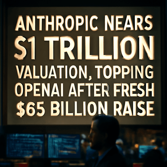 Anthropic Nears $1 Trillion Valuation After $65 Billion Series H Raise