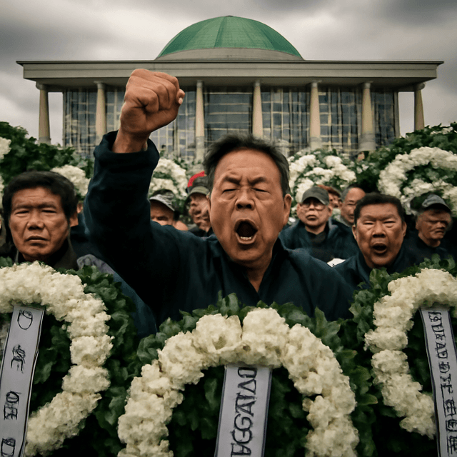 Angry Korean Retail Investors Surround Parliament with Funeral Wreaths, Demand Ban on Samsung and SK Hynix Leveraged ETFs
